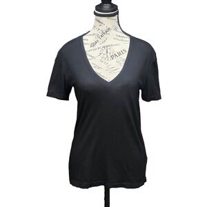 Cotton Citizen T Shirt Womens XS Black V-Neck SS Supima Cotton Modal USA